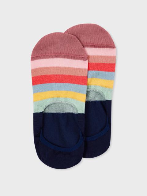 Paul Smith Women's Blue 'Swirl Stripe' Loafer Socks