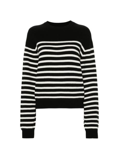 KHAITE long-sleeve striped jumper