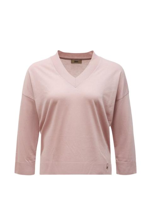 Herno V-neck dropped-shoulder sweater