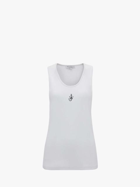 JW Anderson TANK TOP WITH ANCHOR LOGO EMBROIDERY