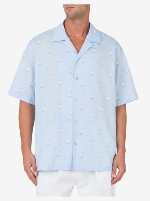 Moschino POPLIN SHIRT ALLOVER GOOSE