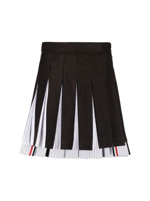 wool-blend pleated skirt