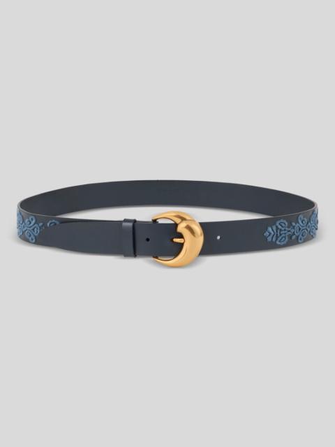 Etro LEATHER BELT WITH EMBROIDERED MOTIF