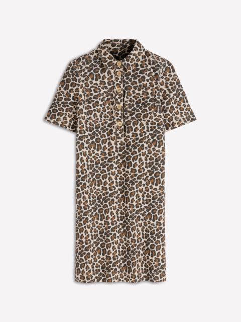 BODEN Zia Pocket Shift Dress-Almond Milk, Cheetah Pop
