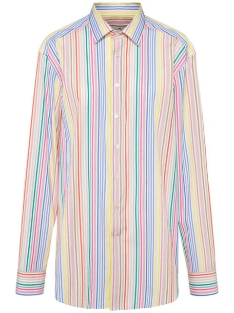 Striped poplin shirt