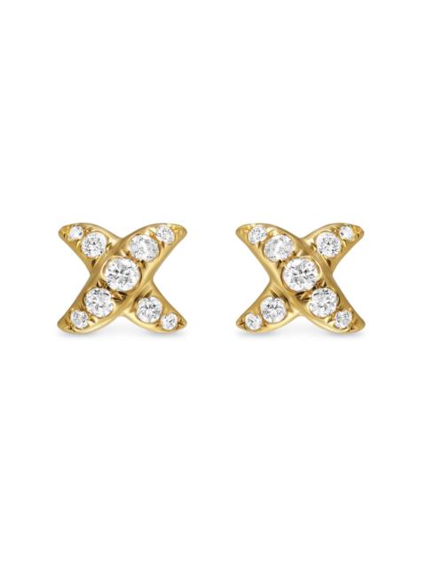 DAVID YURMAN Women's Crossover x Stud Earrings in 18K Yellow Gold with Diamonds, 6MM - Diamond
