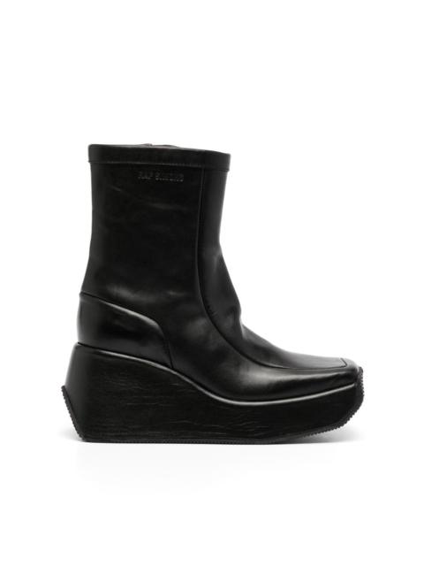 Raf Simons square-toe wedge boots