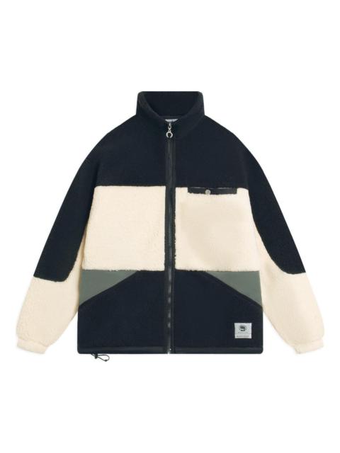 Li-Ning Li-Ning BadFive Graphic Color Block Polar Fleece Jacket 'Black Beige' AFDSA71-3