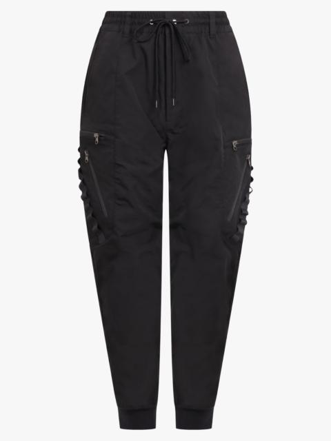 ZIP POCKET DETAIL CARGO CUFFED PANT | BLACK