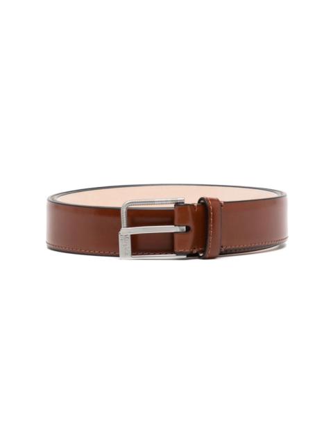 square-buckle leather belt