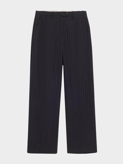 CO Pinstripe Straight Leg Wool Pants