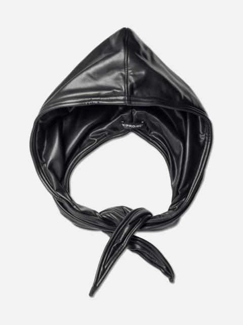 FAUX LEATHER HOOD