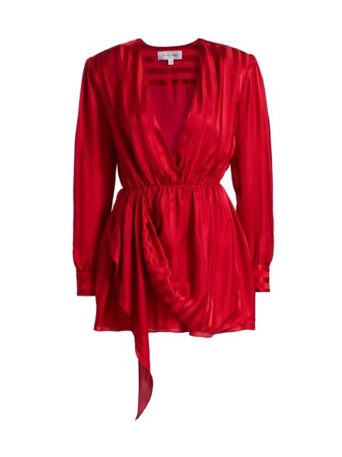RONNY KOBO Women's Abigail Striped Drape Minidress - Goji Berry