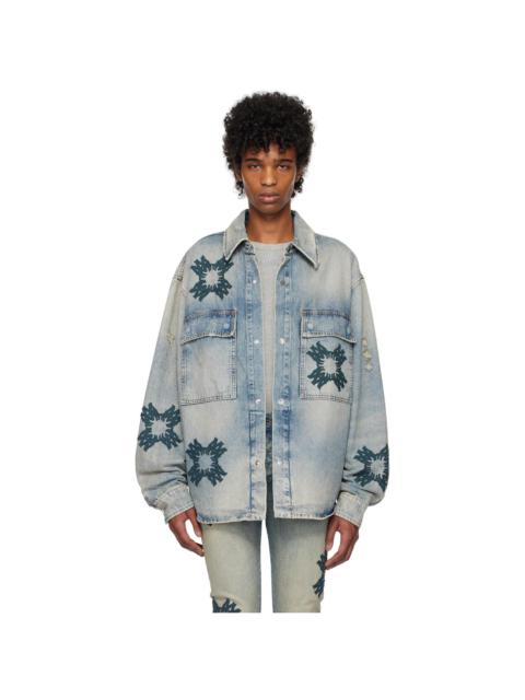 AMIRI Blue MA Quad Appliqué Denim Overshirt