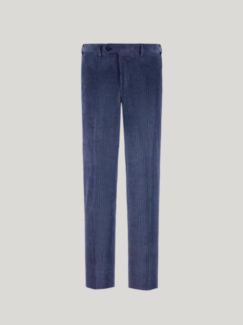 BLUE EXCLUSIVE TROUSERS IN STRETCH COTTON AND CASHMERE VELVET