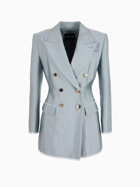 GIORGIO ARMANI Double-breasted jacket in armure viscose