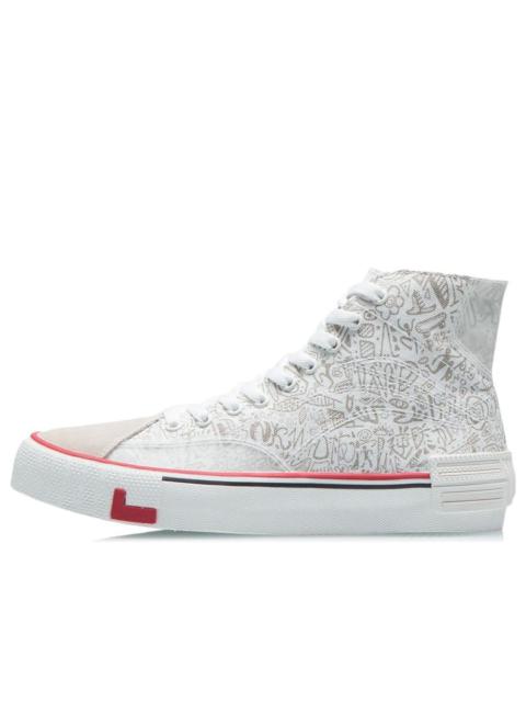 (WMNS) Li-Ning Weiwu Canvas Hi Shoes 'White Silver' AECR012-1