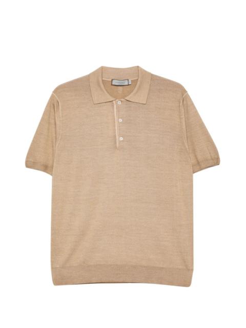Canali button short-sleeve polo shirt