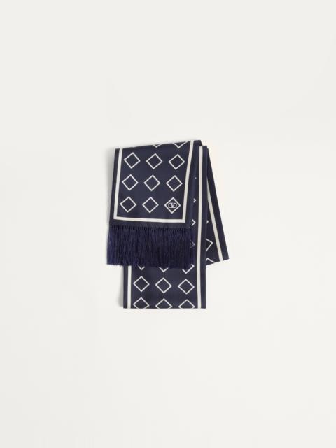 Valentino OPTICOOL SILK BANDEAU SCARF WITH FRINGE
