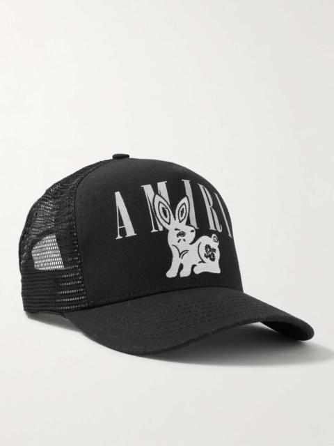 AMIRI Logo-Print Embroidered Cotton-Canvas and Mesh Trucker Hat