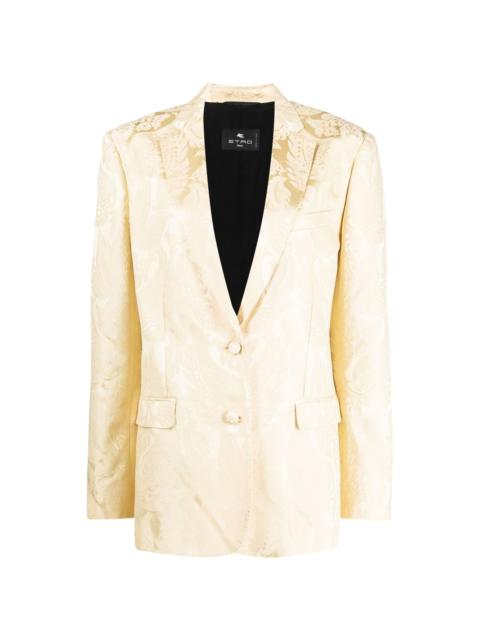 Etro patterned-jacquard single-breasted blazer