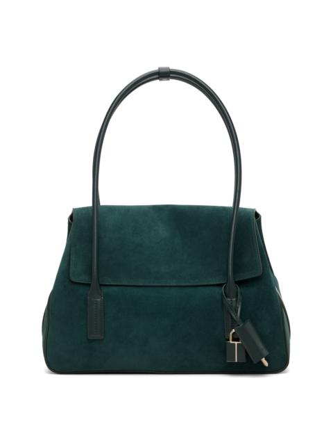 TOM FORD Green Suede Leather Eclipse Medium Tote
