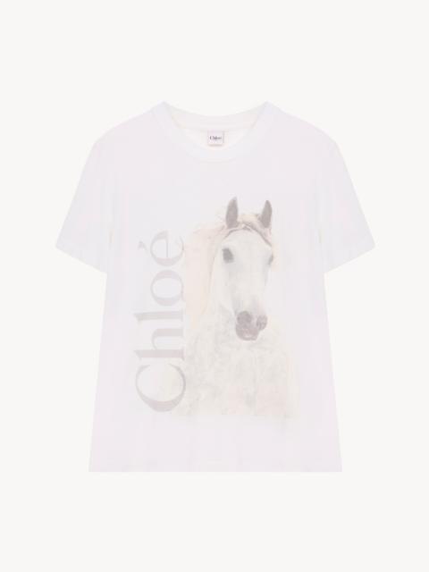 Chloé CREW-NECK LOGO T-SHIRT IN COTTON JERSEY