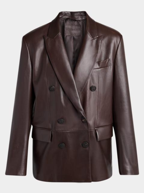 GIORGIO ARMANI Double-Breasted Leather Jacket