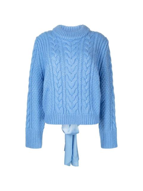 CECILIE BAHNSEN cable knit tied detail jumper