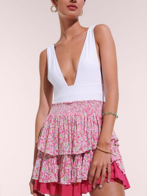 Poupette St Barth Mini Skirt Ariane - Pink Ocean Flowers