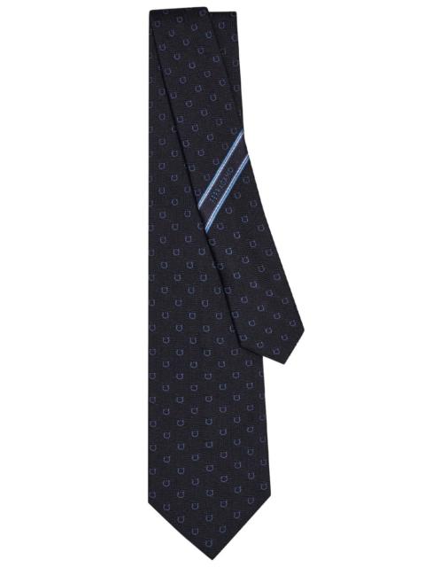 FERRAGAMO JACQUARD SILK TIE GANCINI