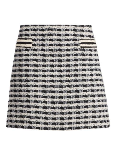 RAMY BROOK Women's Charlie Houndstooth A-Line High-Waisted Miniskirt - Black Gingham