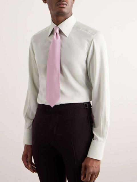 Cutaway-Collar Lyocell-Blend Poplin Shirt