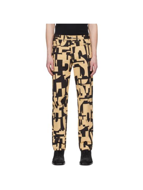 Black & Tan Print Jeans