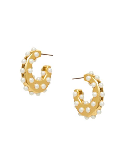 LELE SADOUGHI Women's Archer Mini Goldtone & Cabochon Hoop Earrings - Pearl