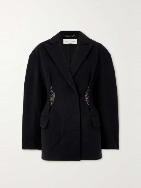 Dries Van Noten Bead-embellished embroidered wool blazer