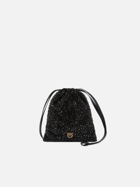 PINKO BABY SLOUCHY BAG FULLY RHINESTONED SHOULDER POUCH