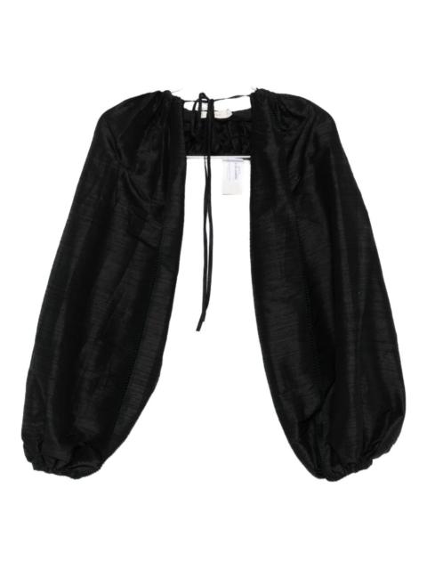 diotima bishop-sleeve tie-fastening top