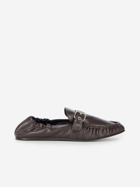 The Kooples BROWN LEATHER LOAFERS