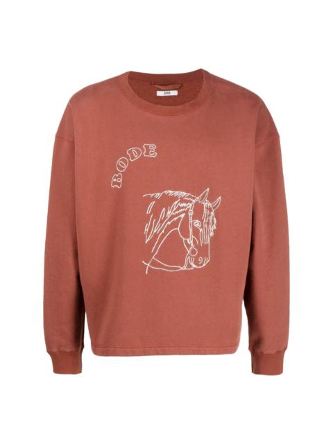 BODE logo-embroidered cotton sweatshirt