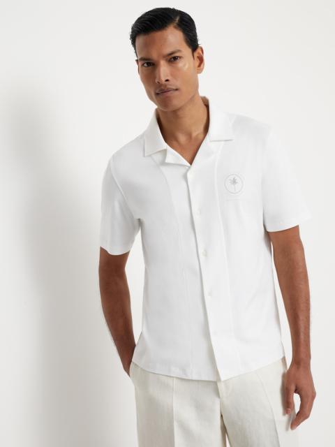 Cotton interlock short sleeve shirt with print