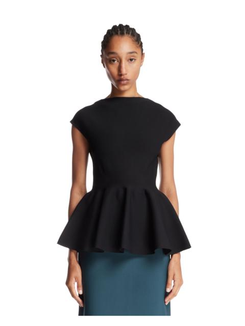 Alaïa Black Peplum Knit Top