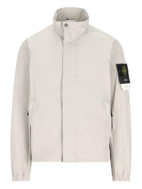 high-neck patch jacket