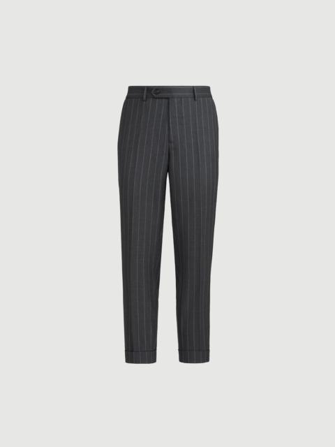 Brunello Cucinelli Super 150s virgin wool wide chalk stripe batavia trousers