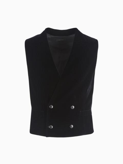 Double-breasted waistcoat in velvet