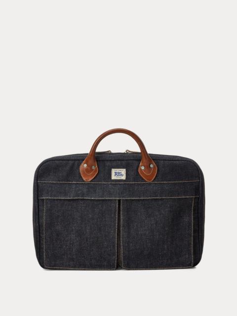 RRL by Ralph Lauren Leather-Trim Denim Briefcase