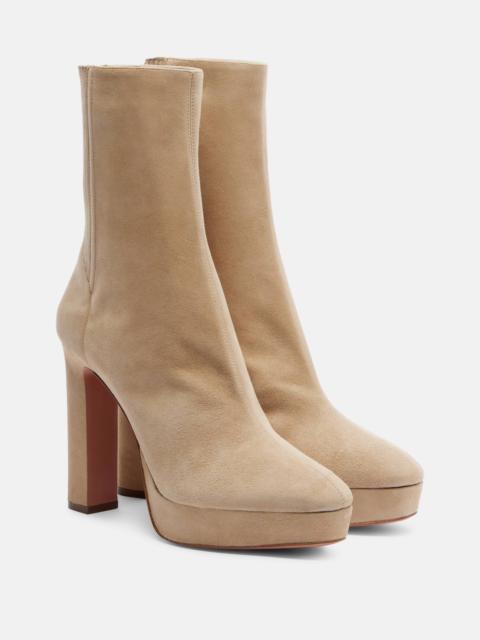 AQUAZZURA Martine 110 suede platform ankle boots