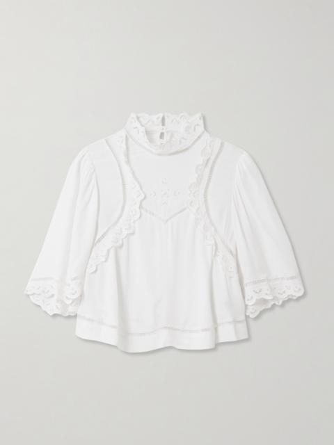 Isabel Marant Frany Broderie Anglaise Crepe Blouse