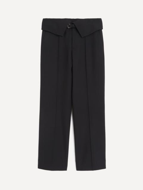 Dries Van Noten Navy Folded Wool Trousers