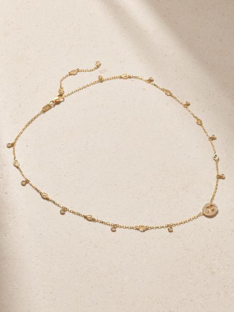 GUCCI Interlocking G 18-karat gold diamond necklace Gold